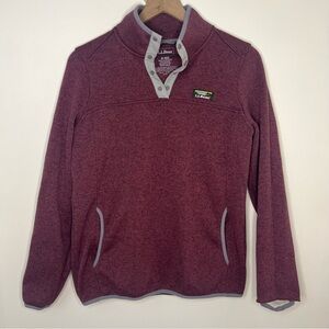 LL Bean Button-Snap Pullover Maroon Women’s Size Medium Outdoor Hiking Lagenlook